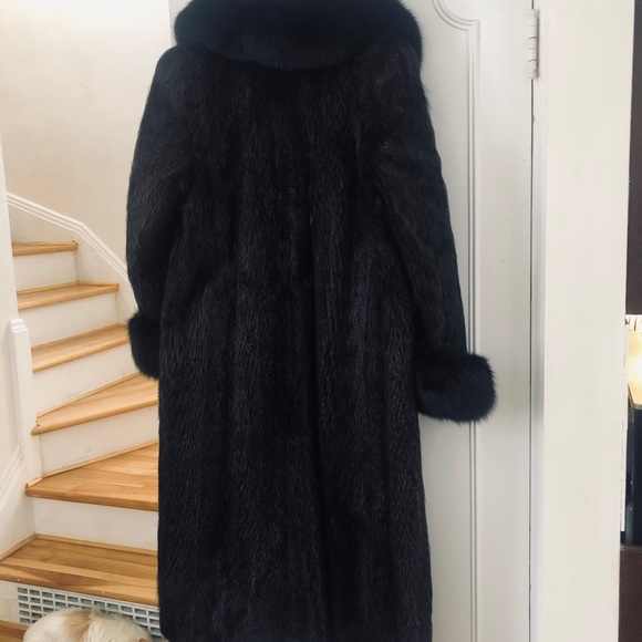 Real Long, extraordinary, fur fox and nutria coat, Size L , like new - Picture 9 of 14